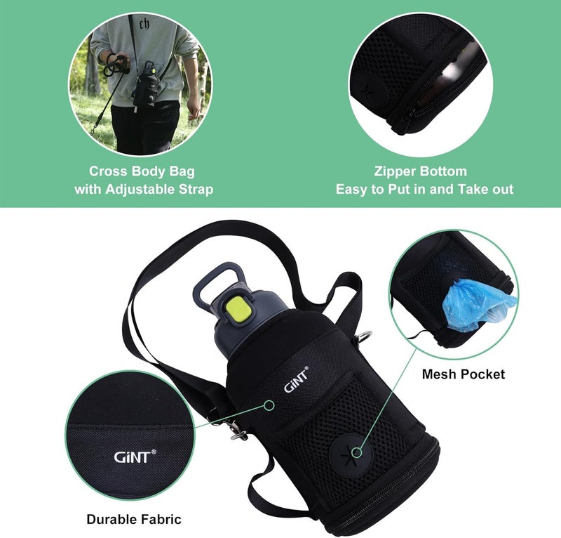 GiNT 37oz Insulated Stainless Steel Dog & Human Water Bottle | Leakproof Travel Dispenser with Detachable 10oz Bowl, 24H Cold/12H Hot, Carrying Case for Walking, Hiking, Camping & Outdoor Travel - Image 5